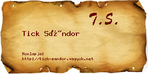 Tick Sándor névjegykártya