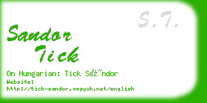 sandor tick business card